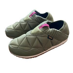 Teva ReEmber Moc Slip-On Slipper Olive Green Collapsible Heel Shoes Women's Sz 7